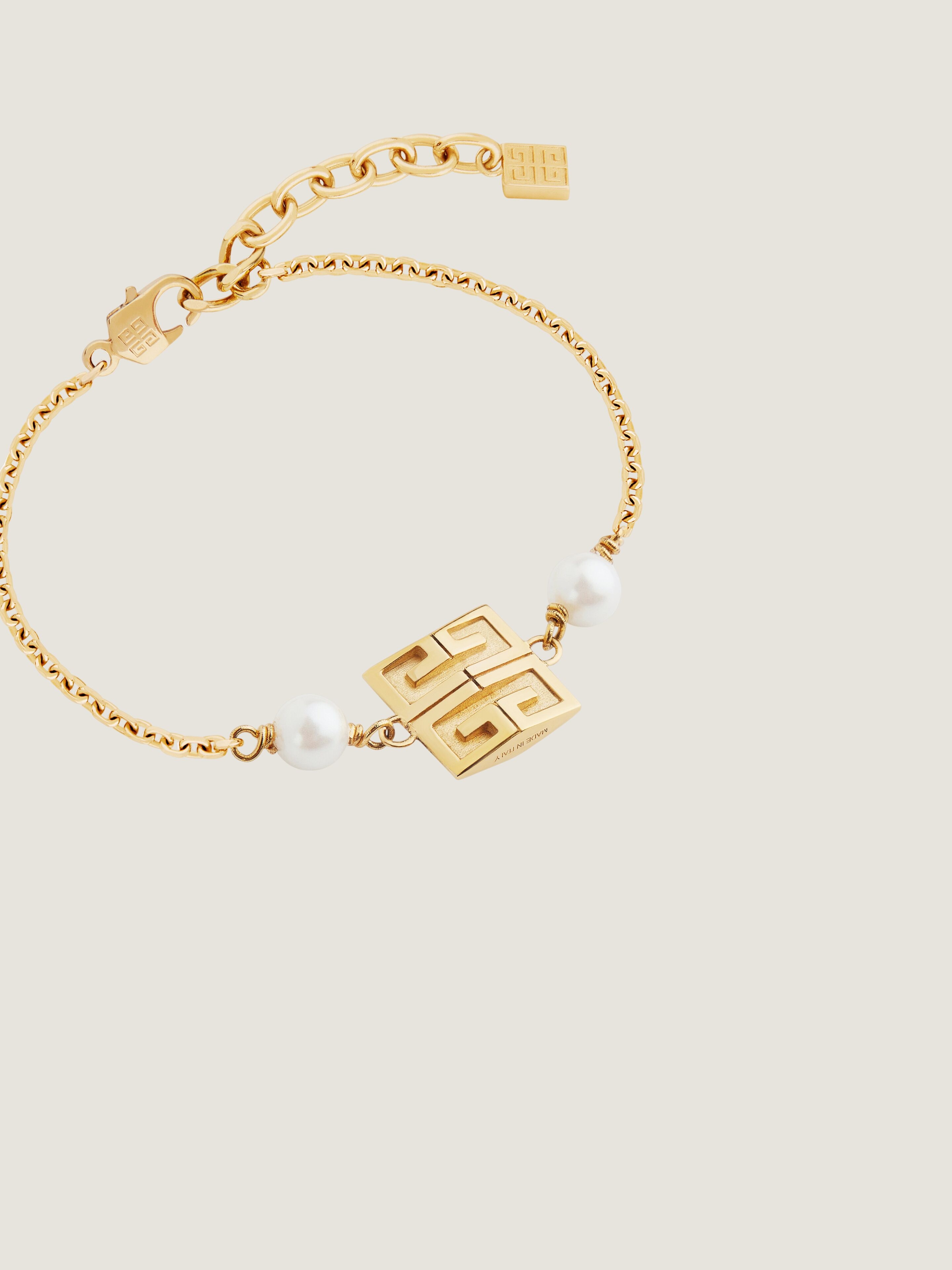 4G bracelet in metal with pearls